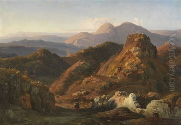 Abendstimmung In Den Albaner Bergen Oil Painting by Louis Gurlitt