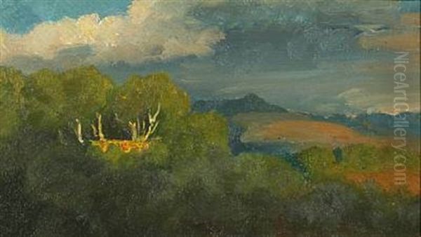Mountainscape From Albania Oil Painting by Louis Gurlitt