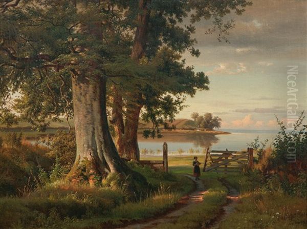 Landscape In East Holstein Oil Painting by Louis Gurlitt