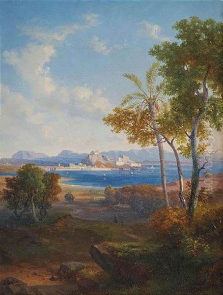 Sudlandische Kustenlandschaft Oil Painting by Louis Gurlitt