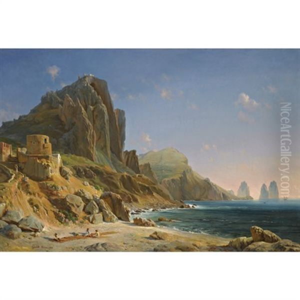 Capri Oil Painting by Louis Gurlitt