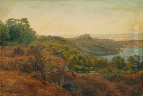 In The Colli Albani Oil Painting by Louis Gurlitt