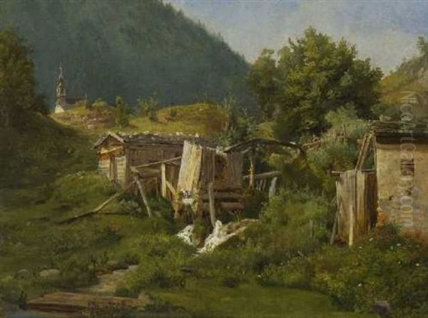Bei Berchtesgaden Oil Painting by Louis Gurlitt