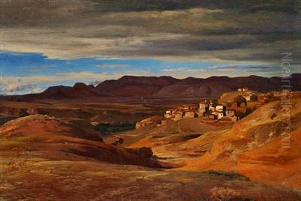 Spanish Landscape. Study Oil Painting by Louis Gurlitt