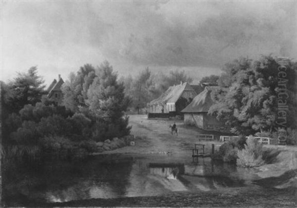 Gut Testorf In Ostholstein Oil Painting by Louis Gurlitt