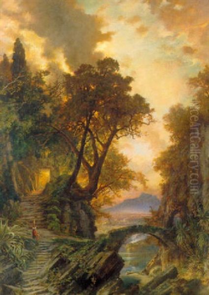 Italienische Landschaft Oil Painting by Louis Gurlitt