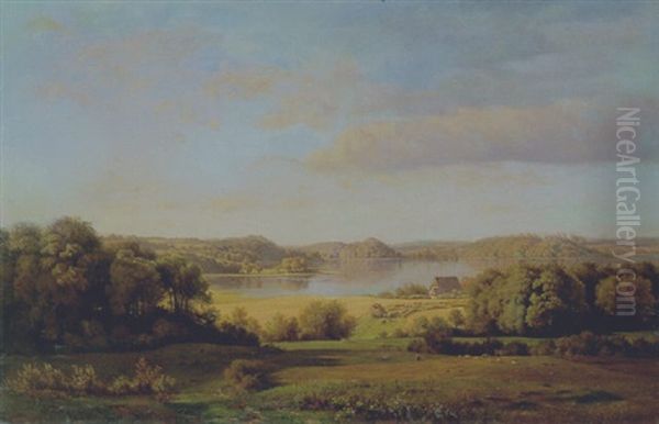 Landschaft In Ostholstein Oil Painting by Louis Gurlitt