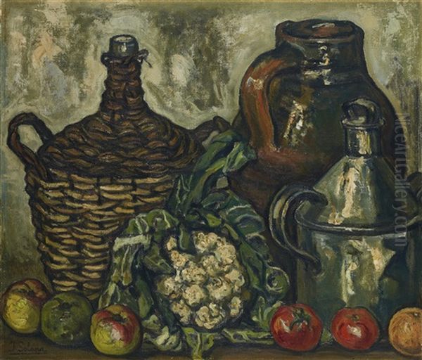 Bodegon De La Coliflor (still Life With Cauliflower) Oil Painting by Jose Gutierrez Solana