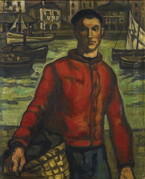 Marinero Rojo (the Sailor From Santander) Oil Painting by Jose Gutierrez Solana