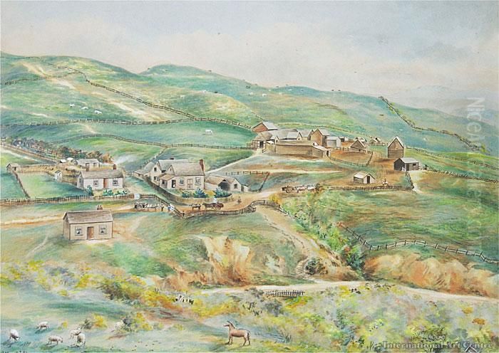 Ohiro Farm, Brooklyn, Wellington Oil Painting by William George Baker