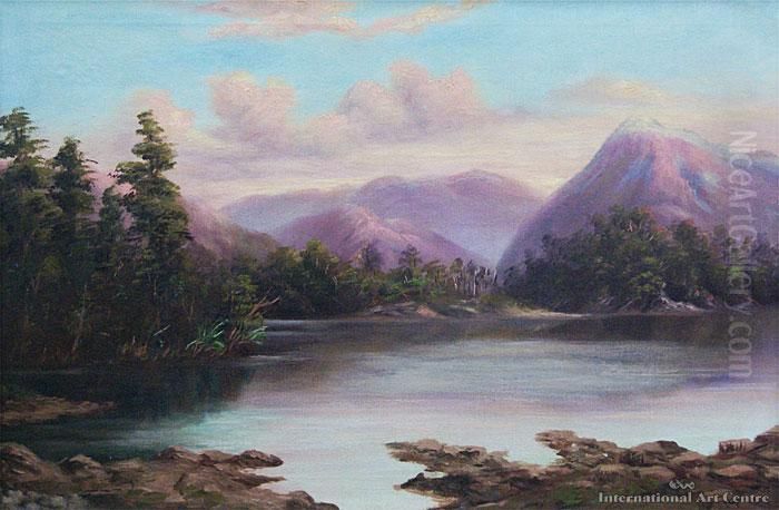 Lake Kanerie Oil Painting by William George Baker