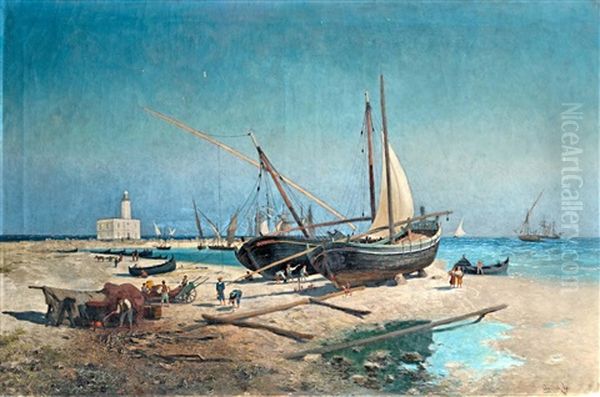 Halaszhajok Oil Painting by Leo Gyoeroek