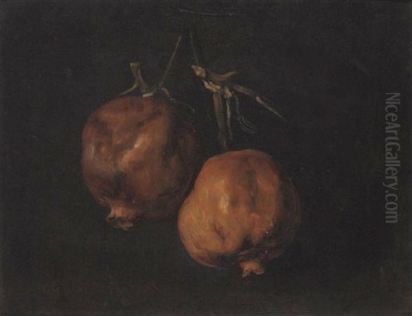 Stilleben Mit Zwei Granatapfeln Oil Painting by Nikolaus Gysis