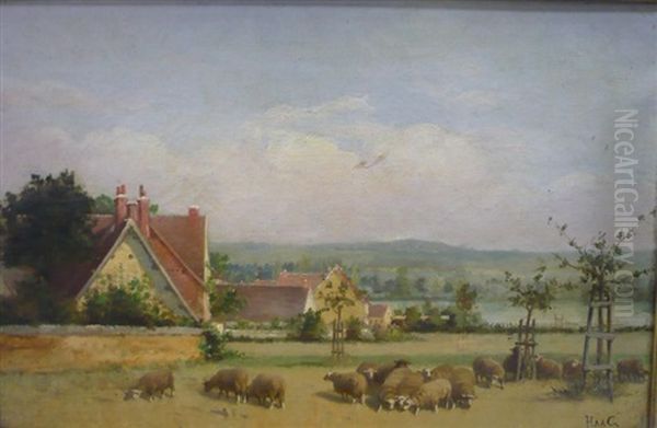 Paysage Aux Vaches Et Paysage Aux Moutons (pair) Oil Painting by Jean-Paul Haag