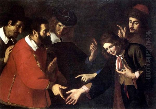 The Game Of Morra Oil Painting by Dingeman van der Haagen