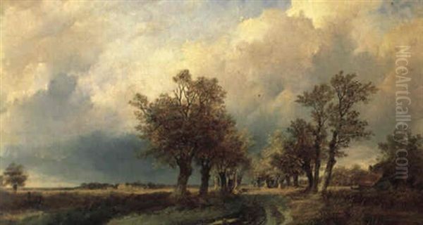 Baumallee Oil Painting by George Gillis van Haanen