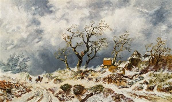 Winterlandschaft Oil Painting by Remigius Adriannus van Haanen