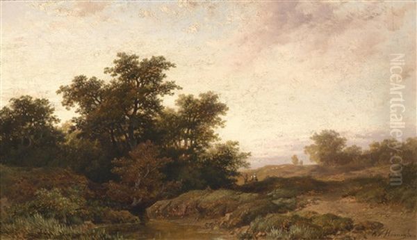 Weite Landschaft Im Abendlicht Oil Painting by Remigius Adriannus van Haanen