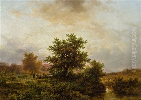 Flusslandschaft Oil Painting by Remigius Adriannus van Haanen