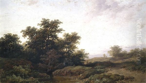 Weite Sommerlandschaft Im Fruhen Abendlicht Oil Painting by Remigius Adriannus van Haanen