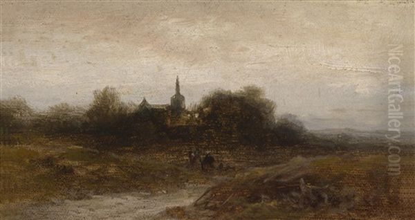 Hollandische Dorfkirche Oil Painting by Remigius Adriannus van Haanen