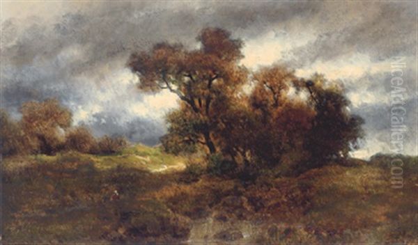 Landschaft Bei Aufkommendem Unwetter Oil Painting by Remigius Adriannus van Haanen
