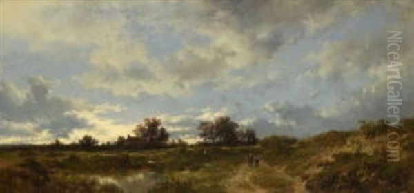 Hollandische Moorlandschaft Oil Painting by Remigius Adriannus van Haanen
