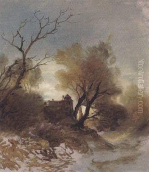 Morgendammerung Oil Painting by Remigius Adriannus van Haanen