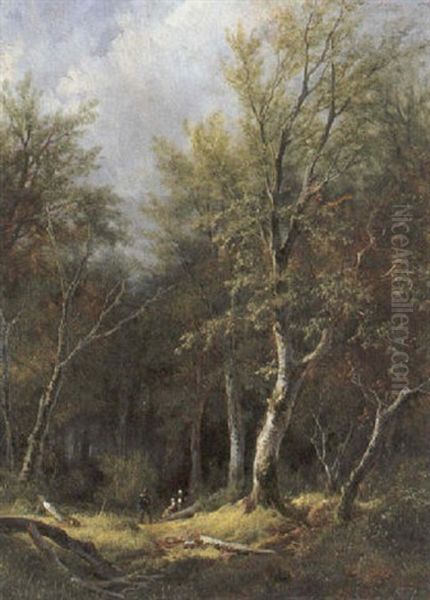 Waldlichtung Mit Figurlicher Staffage Oil Painting by Remigius Adriannus van Haanen