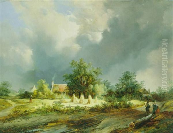 Gewitterlandschaft Oil Painting by Remigius Adriannus van Haanen
