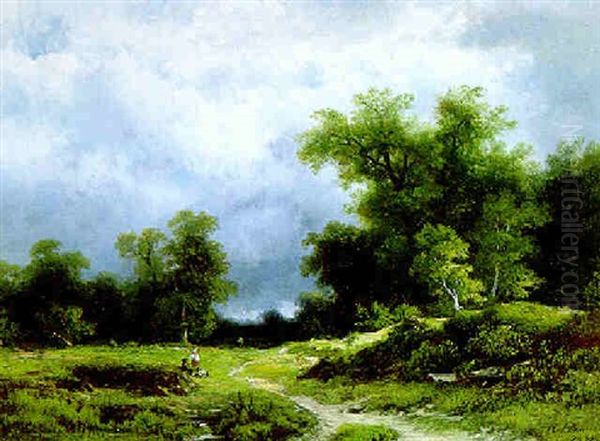 Aufziehendes Gewitter Oil Painting by Remigius Adriannus van Haanen
