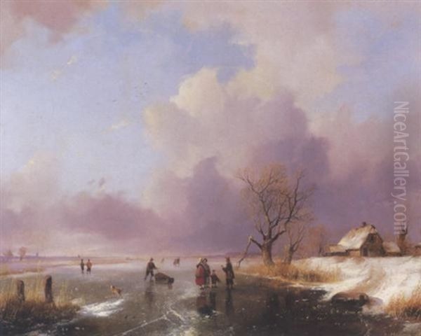 Wintervergnugen Oil Painting by Remigius Adriannus van Haanen