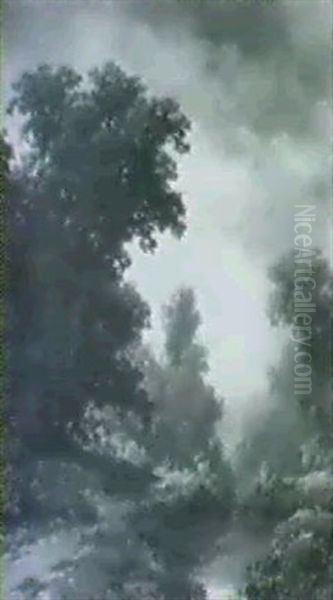 Waldlandschaft Mit Figurlicher Staffage Oil Painting by Remigius Adriannus van Haanen