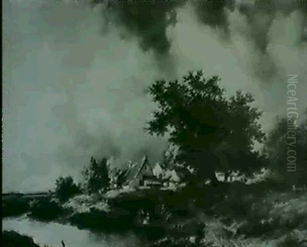 Romantische Fluslandschaft Oil Painting by Remigius Adriannus van Haanen