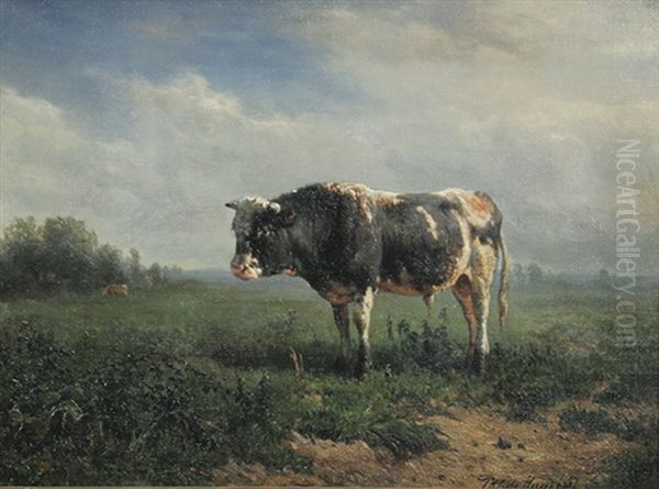 Stehender Stier Oil Painting by Johannes-Hubertus-Leonardus de Haas