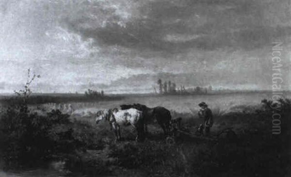 Die Rast Auf Dem Feld Oil Painting by Johannes-Hubertus-Leonardus de Haas