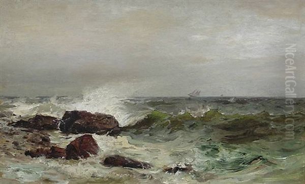 A Shhep And A Goat In A Stable Oil Painting by Mauritz F. H. de Haas