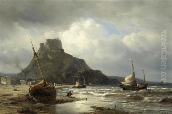 Mont Orgueil Castle, Jersey Oil Painting by Mauritz F. H. de Haas