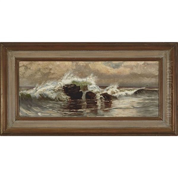 Breaking Waves Oil Painting by Mauritz F. H. de Haas