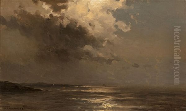 Moonlight Clouds And Sea Oil Painting by Mauritz F. H. de Haas
