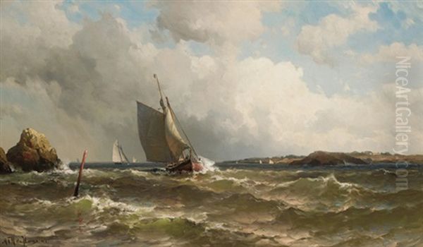 Port Tack Oil Painting by Mauritz F. H. de Haas