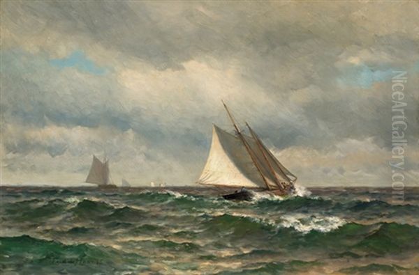 Sailing On A Summer Day Oil Painting by Mauritz F. H. de Haas
