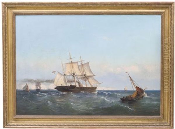 Navio Holandes Cerca Del Puerto Oil Painting by Mauritz F. H. de Haas