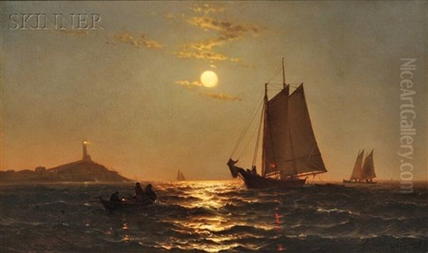 Night Fishing Off A Cape Oil Painting by Mauritz F. H. de Haas