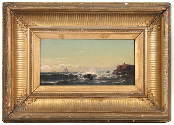 Seascape With Sailboats And Figures Oil Painting by Mauritz F. H. de Haas