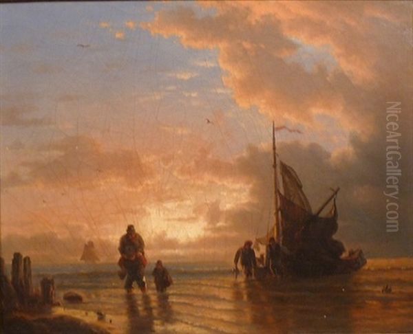 Return At Sunset Oil Painting by Mauritz F. H. de Haas