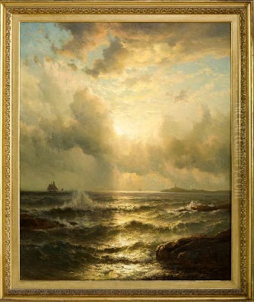 Sunset At Star Island Oil Painting by Mauritz F. H. de Haas