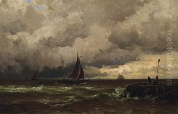 Showery Day - Coast Of Holland Oil Painting by Mauritz F. H. de Haas