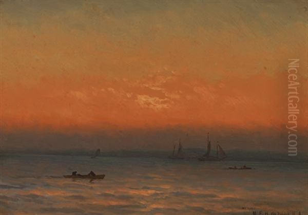 Orange Sky Oil Painting by Mauritz F. H. de Haas