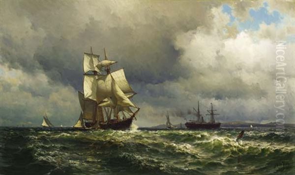 Entering The Narrows Oil Painting by Mauritz F. H. de Haas